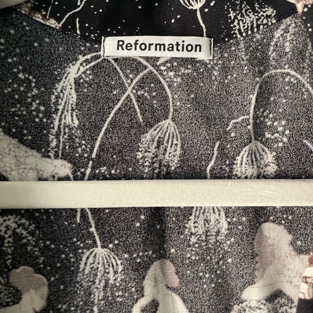Reformation Black Celestial Print Button-Down Shirt - Picture 5 of 13